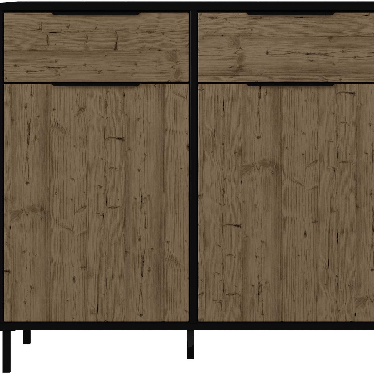 Madrid 3 Door Sideboard - Black Acacia Effect - Black Acacia – image 4