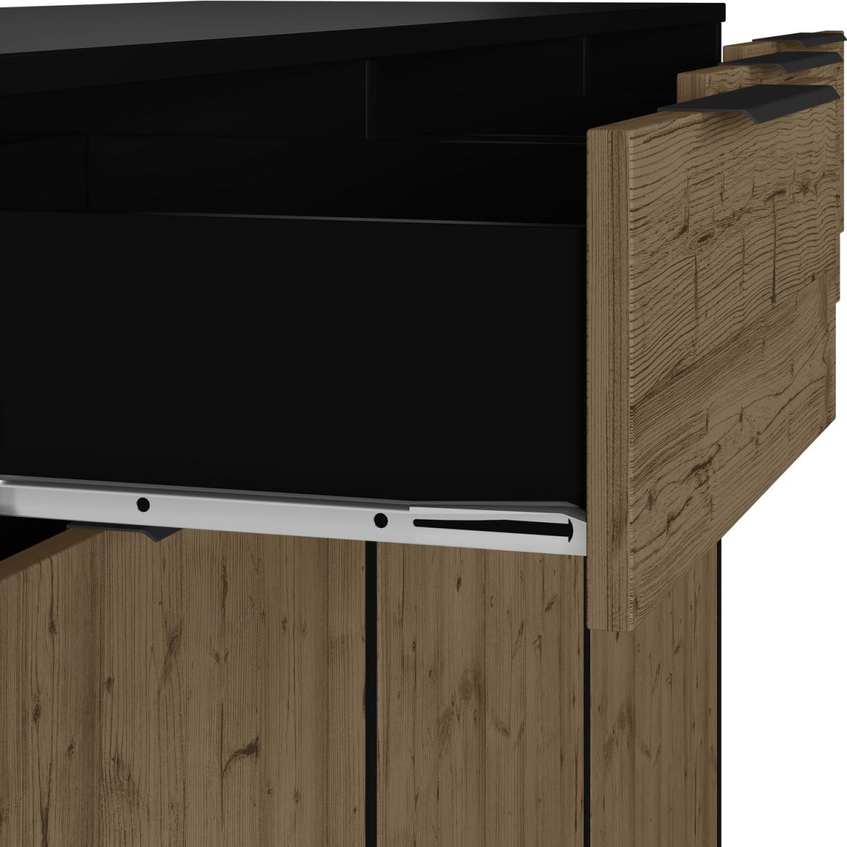 Madrid 3 Door Sideboard - Black Acacia Effect - Black Acacia – image 5
