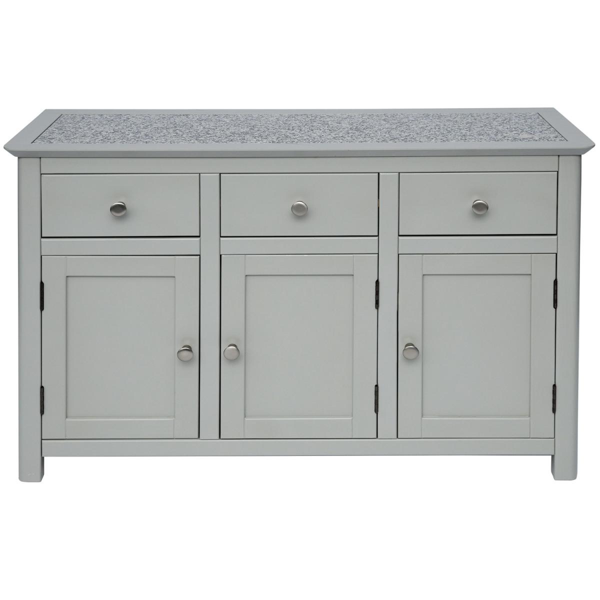 Perth 3 Door 3 Drawer Sideboard With Stone Inset – image 2
