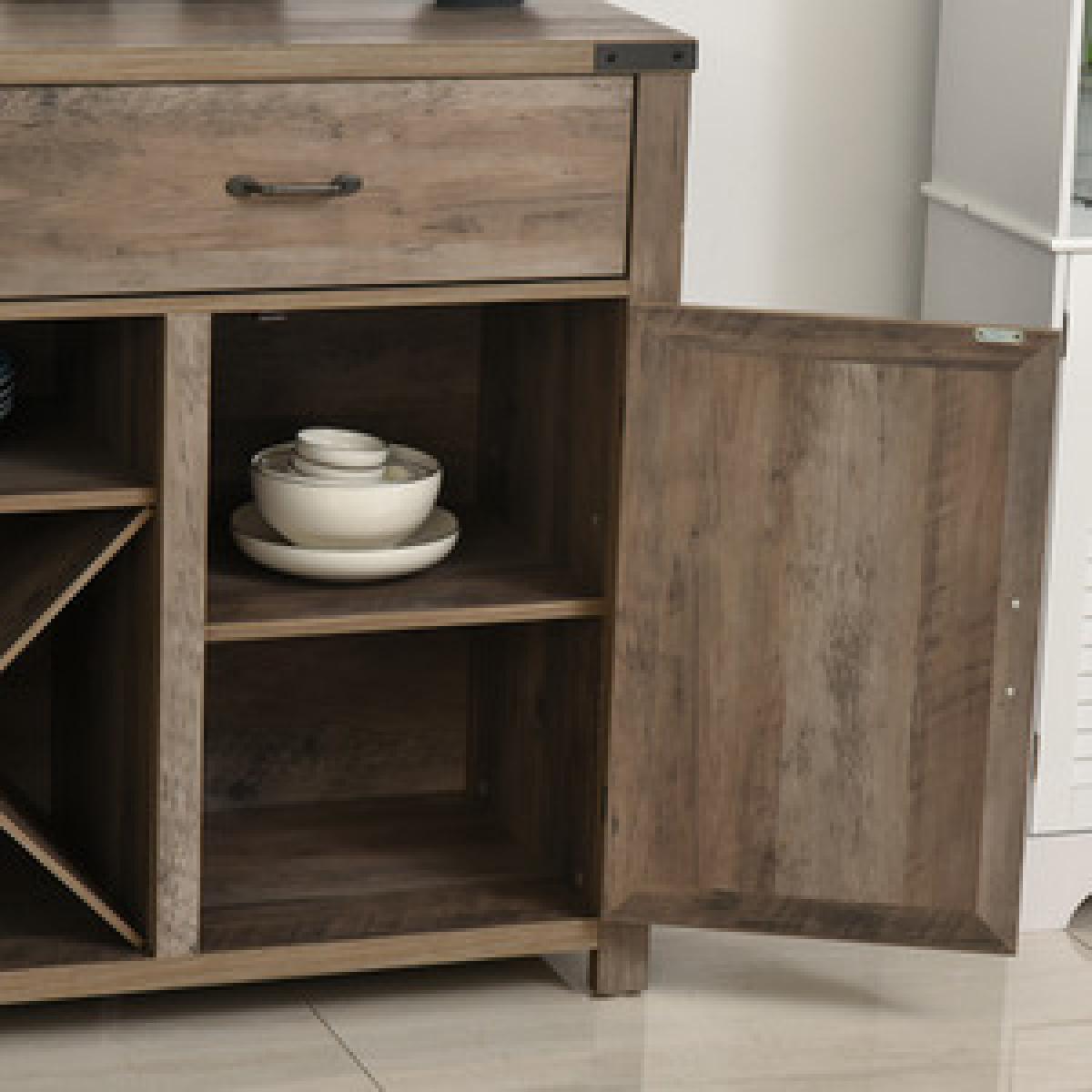 Freestanding 92x140cm Rustic Side Cabinet - Antique Grey – image 5