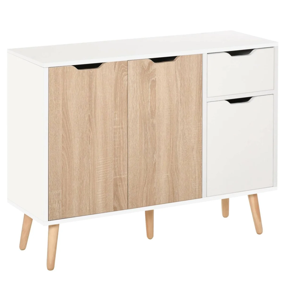 Surinam Natural Wood Sideboard - 3 Drawers, 2 Doors, 90W x 30D x 72H cm – image 2