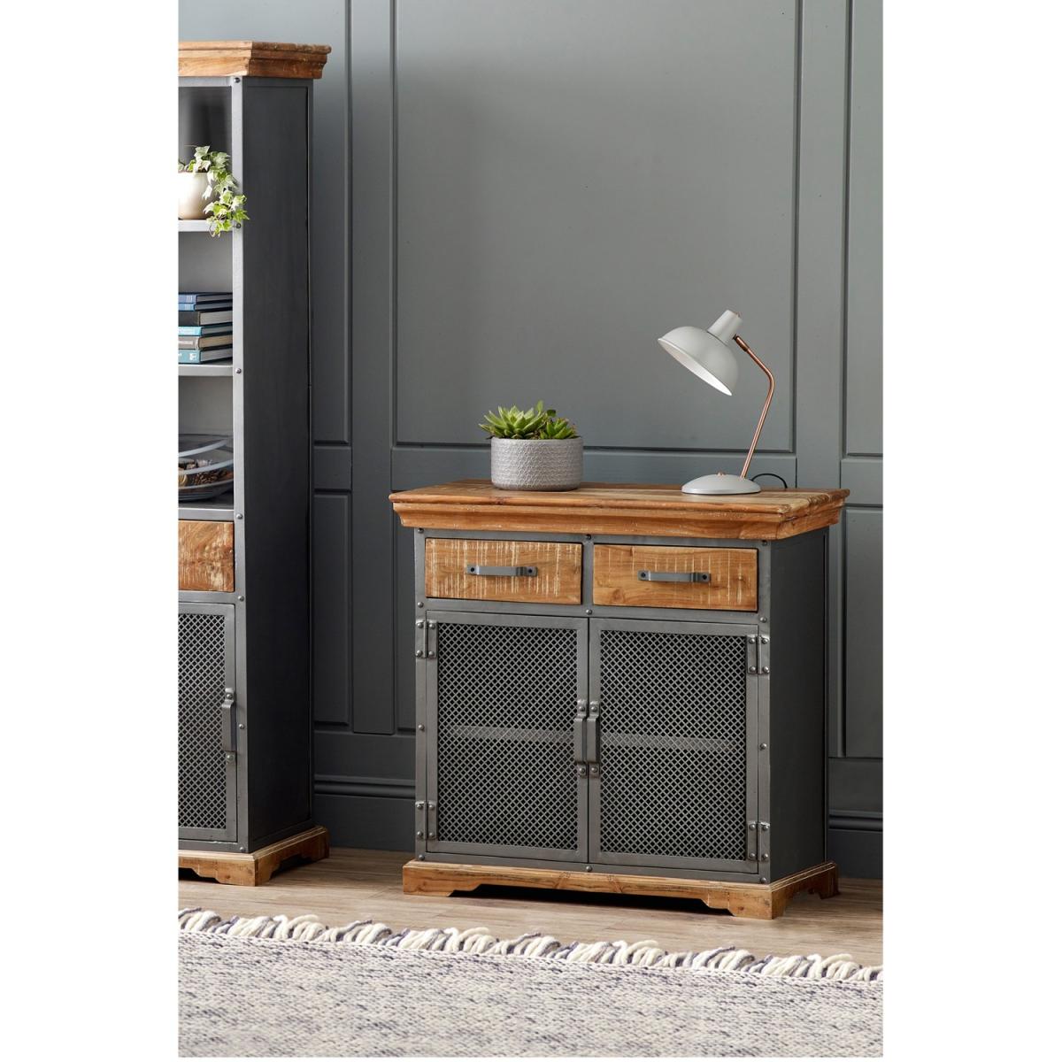 Cosmopolitan Industrial 2 Drawer Sideboard  - Light Wood – image 3