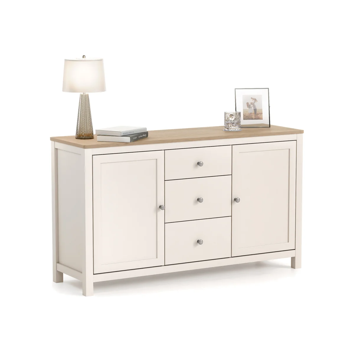 Christow Dartmouth Sideboard with Cupboards & Drawers - Cream – image 1