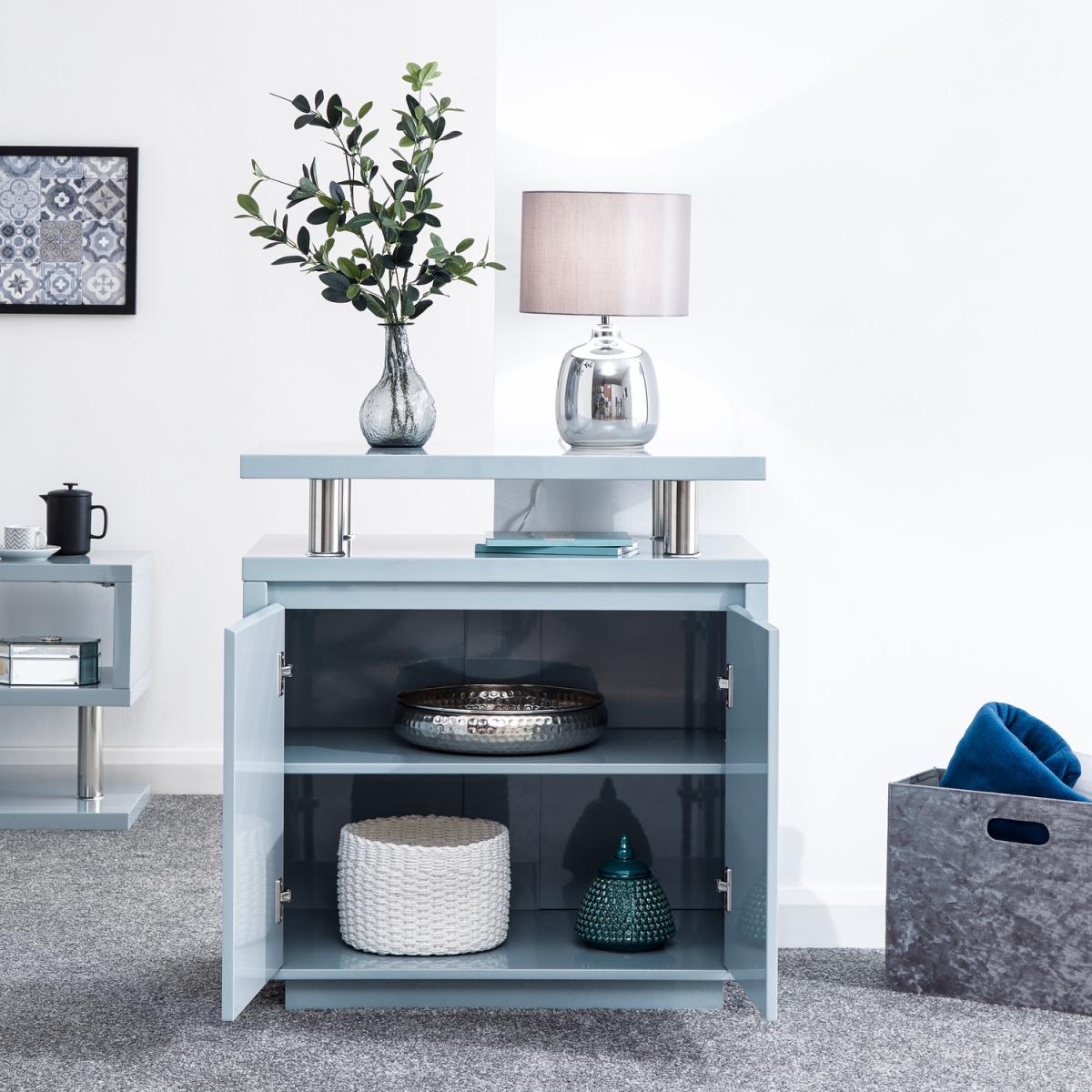 Polar High Gloss LED Sideboard - Grey – image 2
