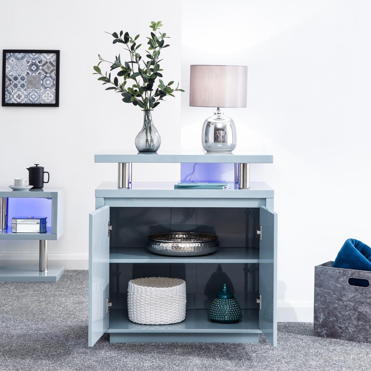 Polar High Gloss LED Sideboard - Grey – image 3