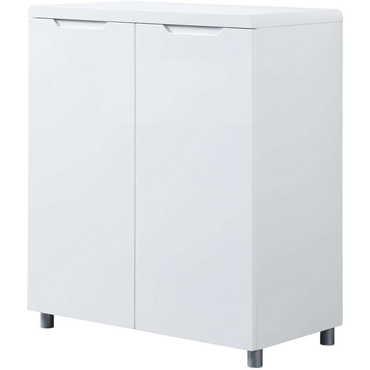Highbridge 2 Door High Gloss Compact Sideboard Storage Unit - White - White – image 6