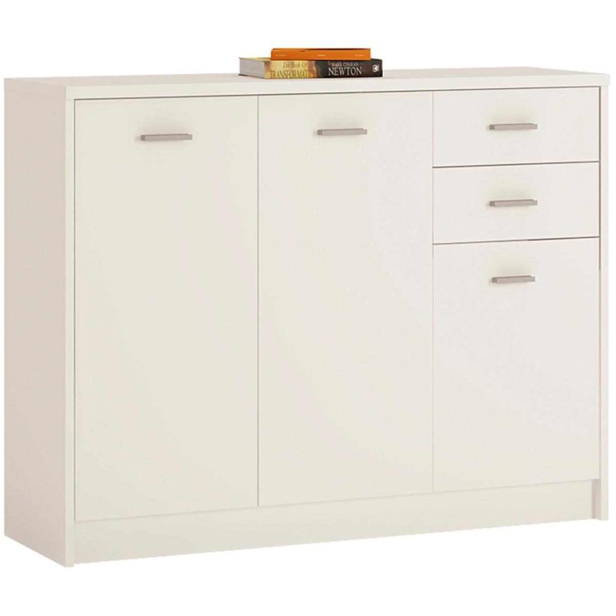Designa Three Door Two Drawer Wide cupboard - Pearl White – image 4