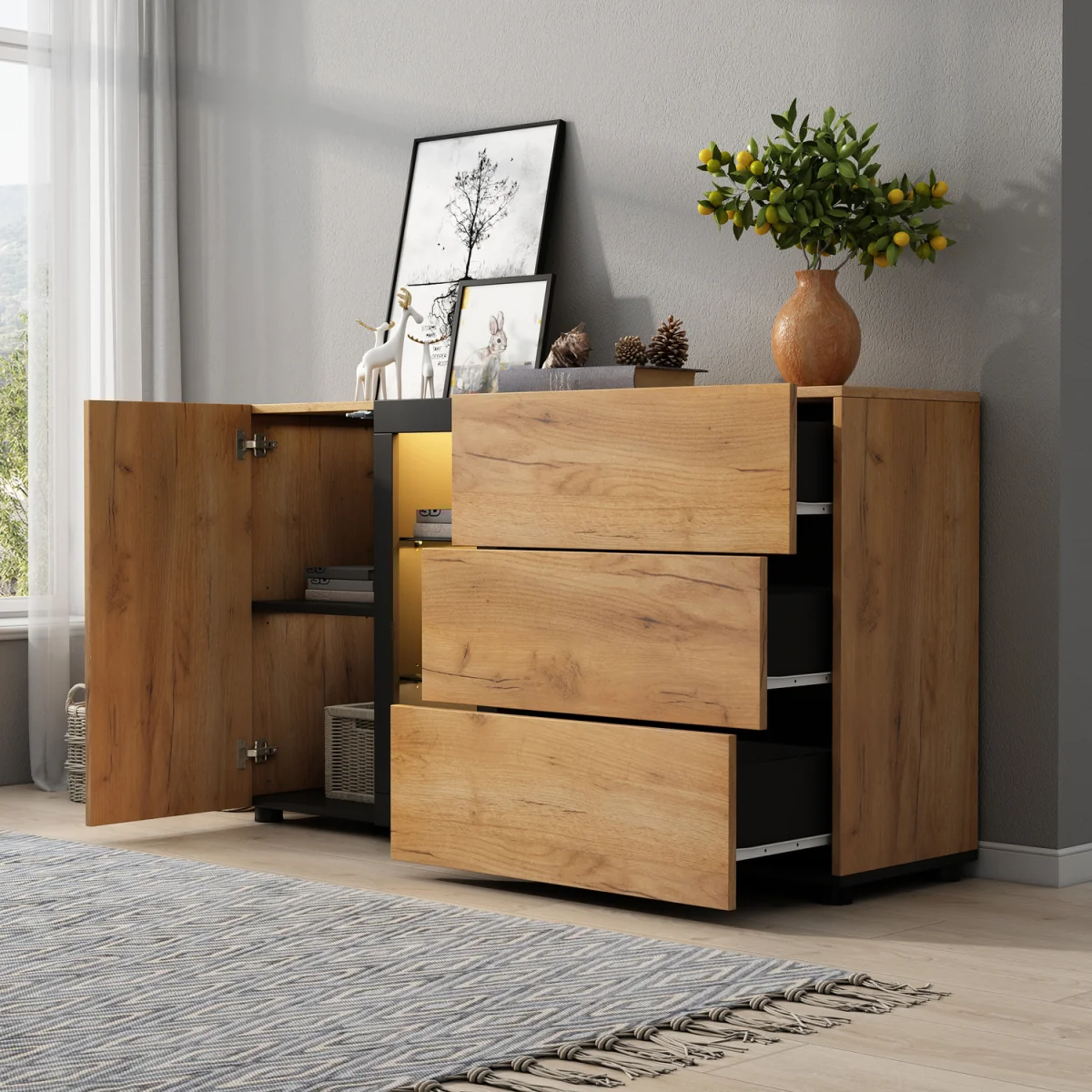 Sideboard with Glass Display Cabinet – image 3