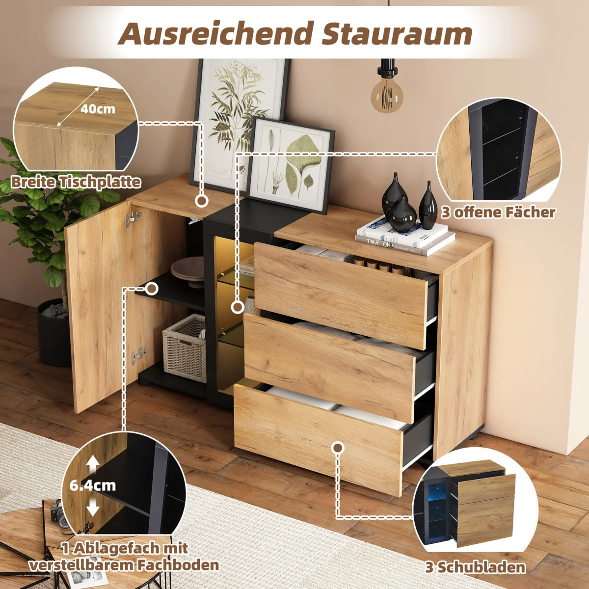 Sideboard with Glass Display Cabinet – image 6