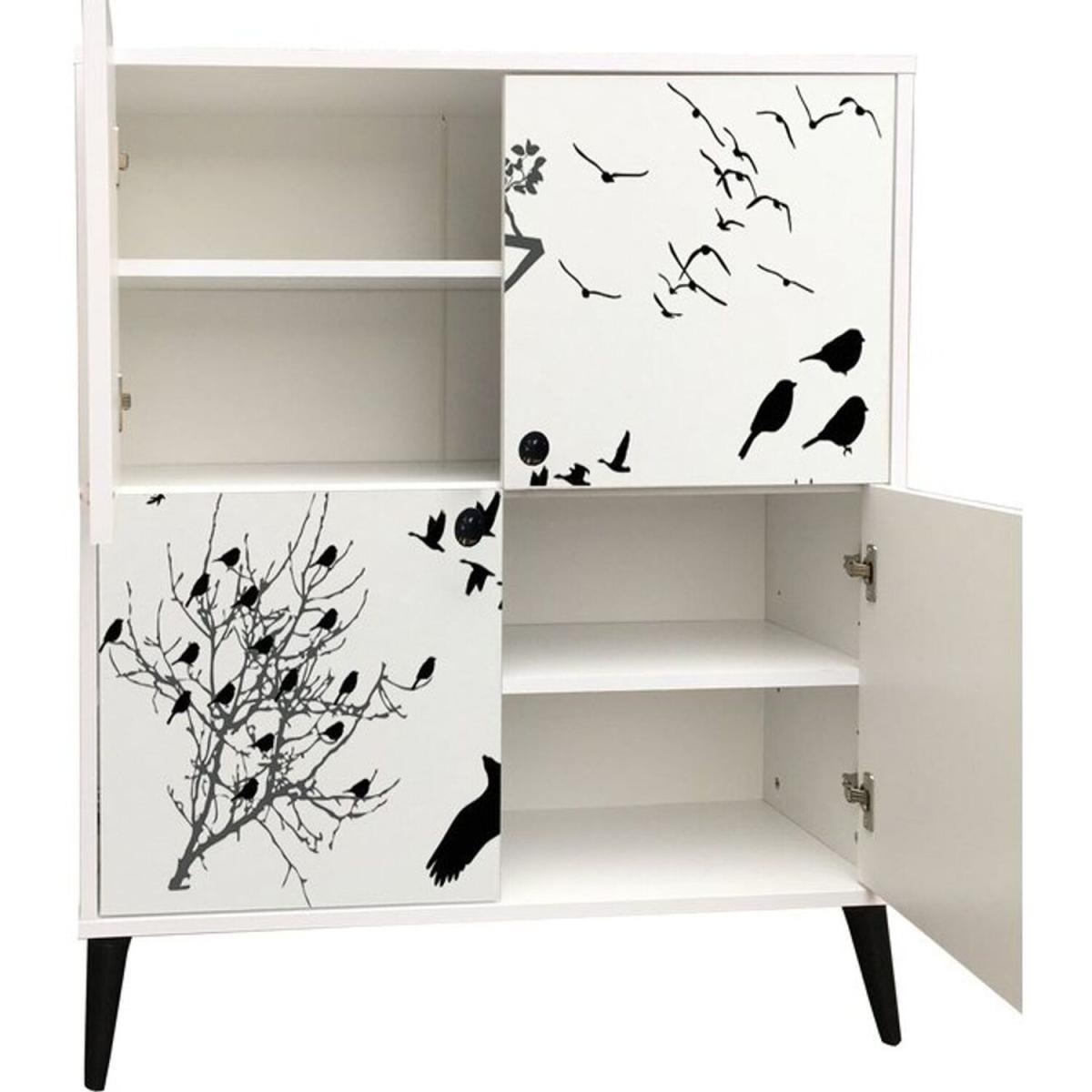 Manyas Sideboard  Solid Wooden Legs - White – image 2