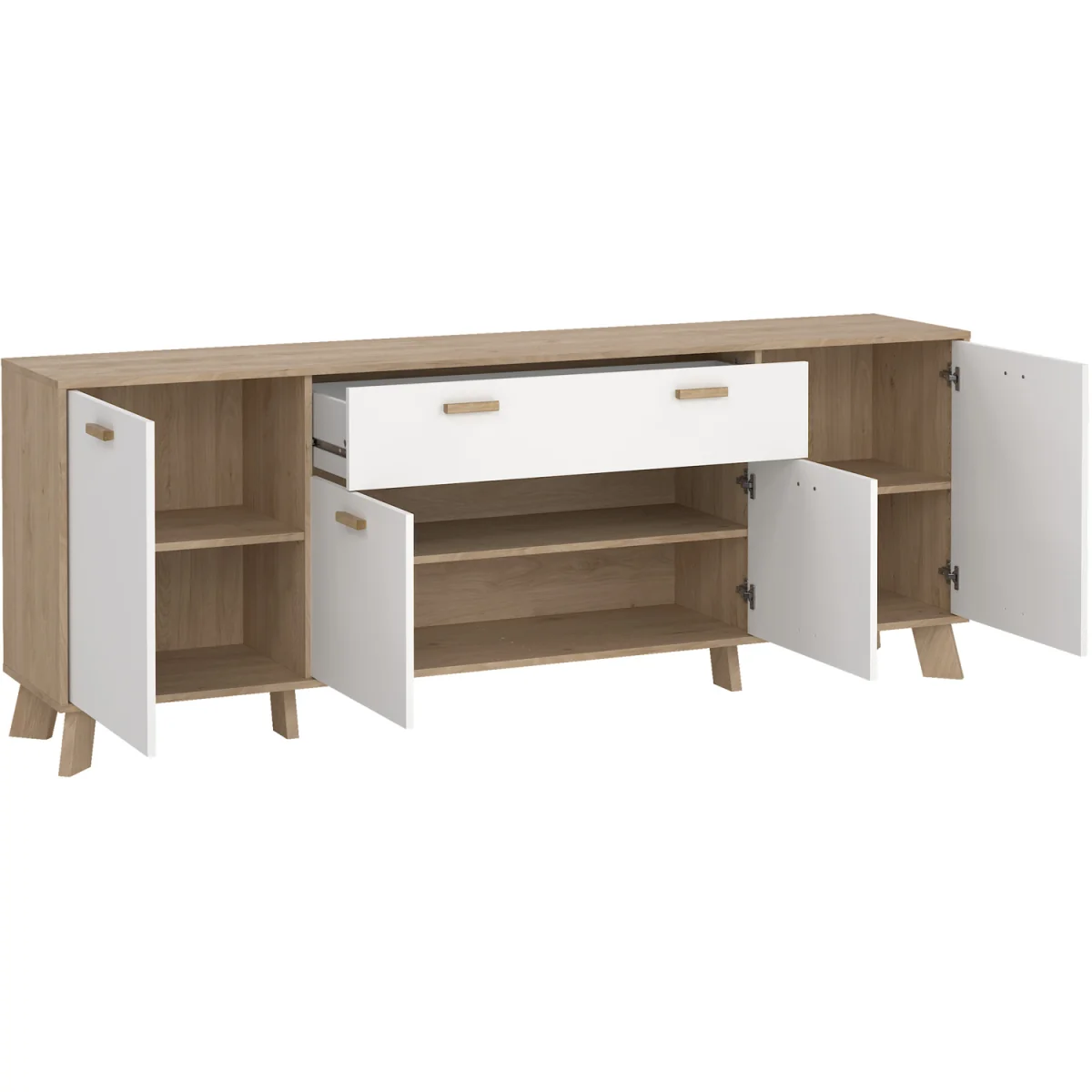 Ikast Sideboard 4 Doors + 1 Drawer in Jackson Hickory and White - Jackson Hickory & White – image 6