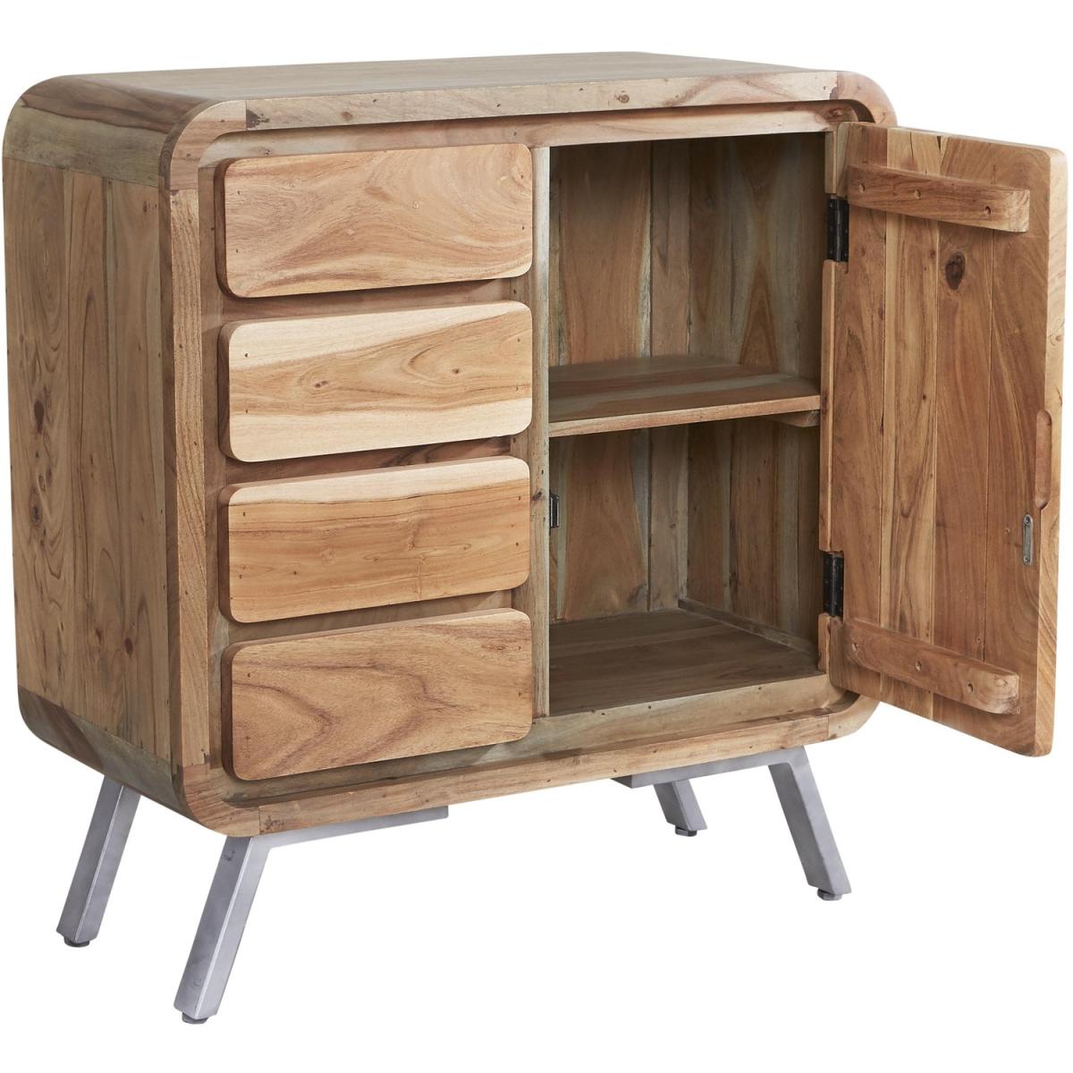 Retro Metal and Wood Medium Sideboard - Two-Tone – image 2