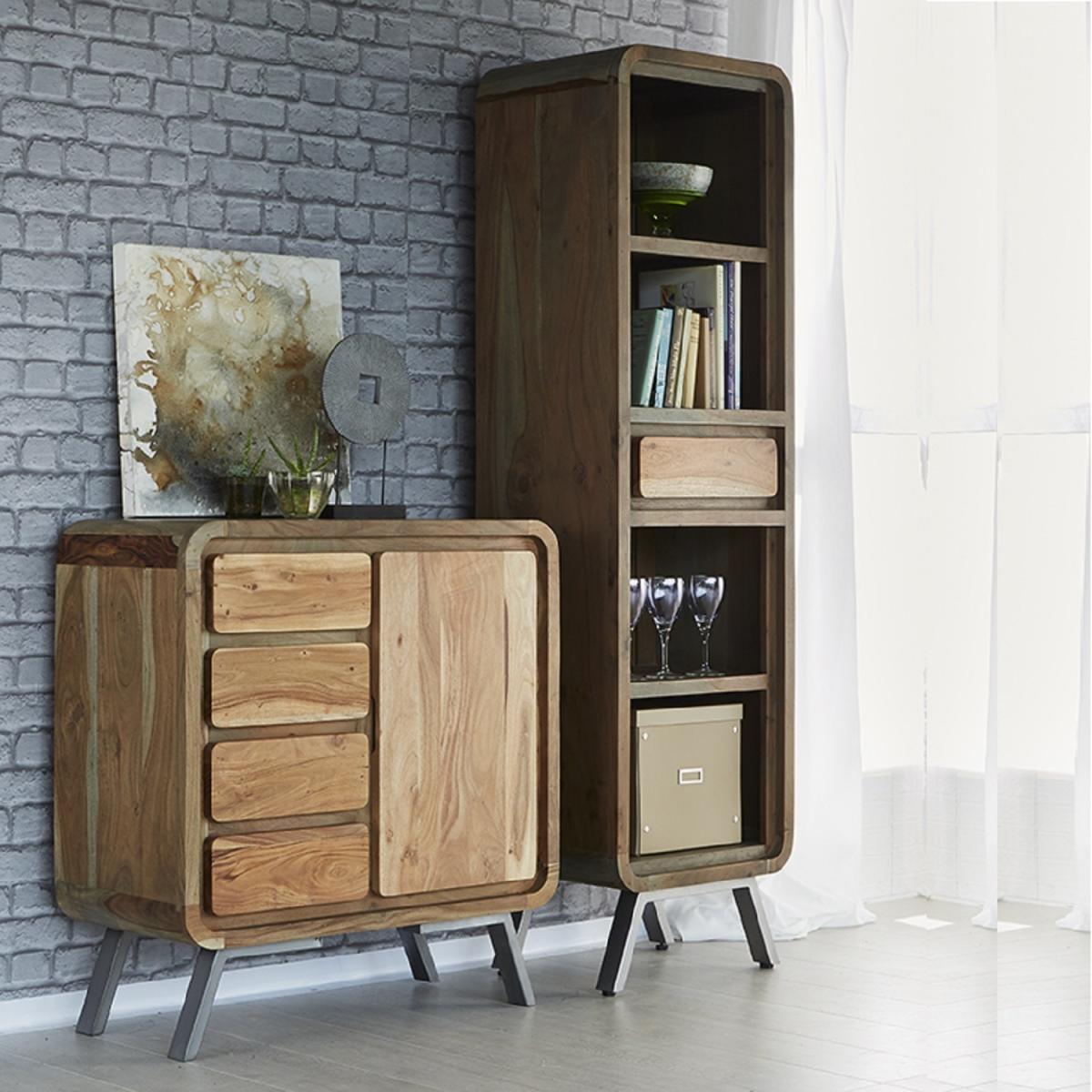 Retro Metal and Wood Medium Sideboard - Two-Tone – image 3