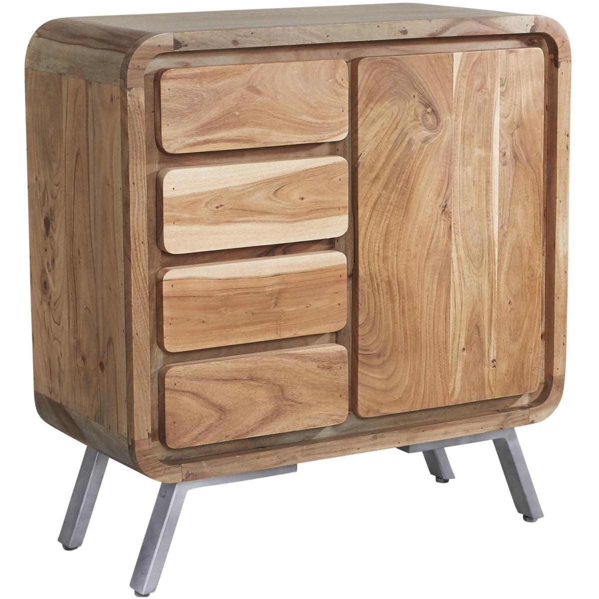 Retro Metal and Wood Medium Sideboard - Two-Tone – image 4