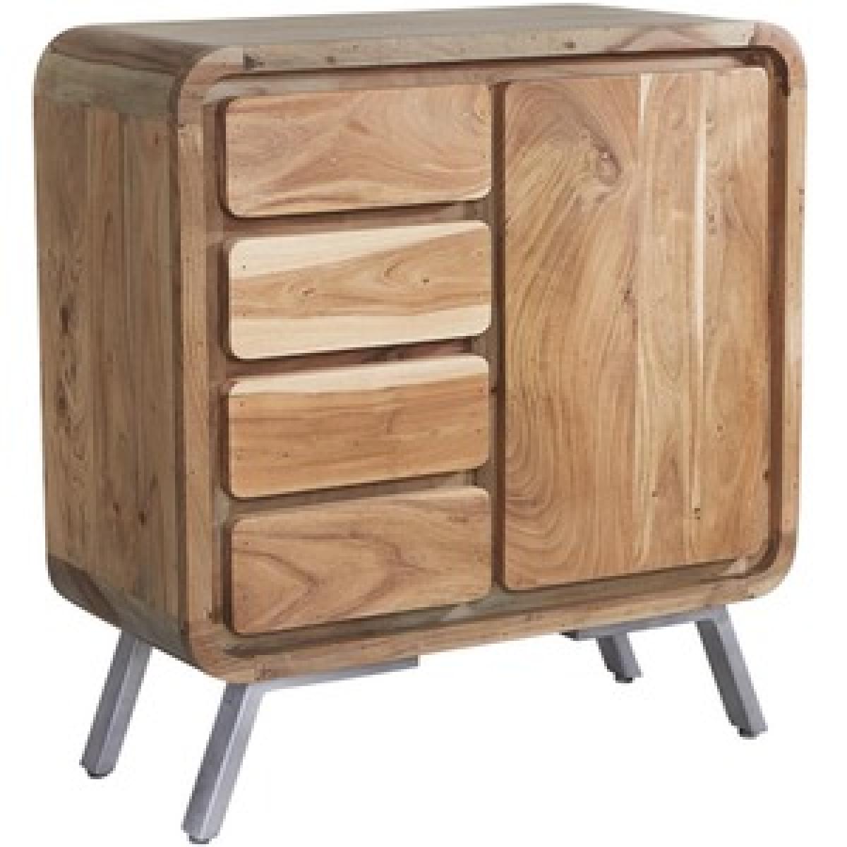 Retro Metal and Wood Medium Sideboard - Two-Tone – image 5