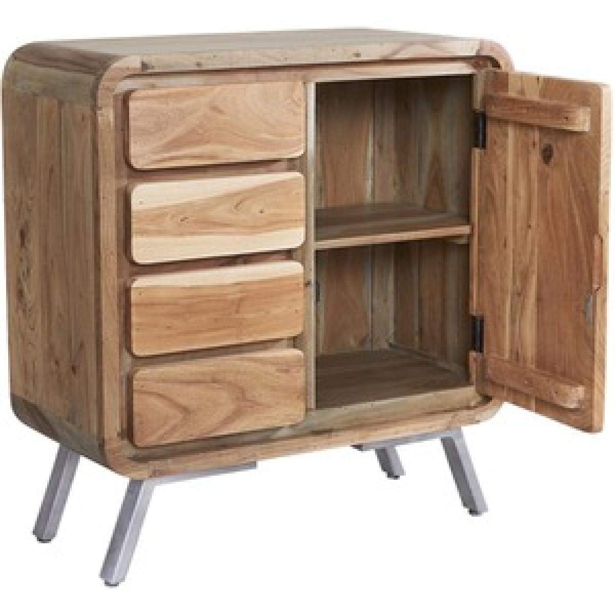 Retro Metal and Wood Medium Sideboard - Two-Tone – image 6