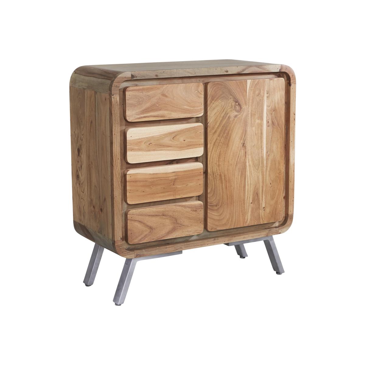 Retro Metal and Wood Medium Sideboard - Two-Tone – image 1