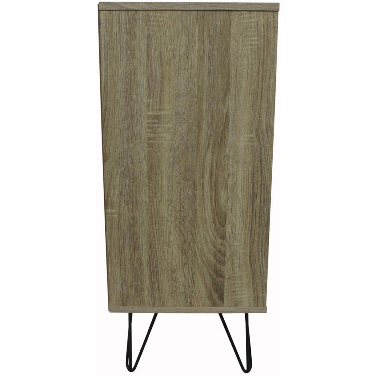 Open Sideboard with Three Drawers and Storage Cupboard - Oak - Oak / Black / Blue / White / Grey – image 3