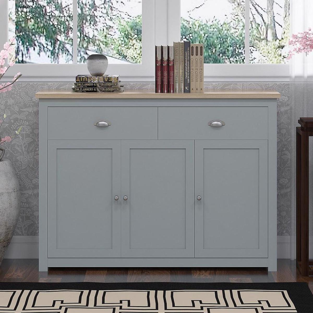 Traditional Large Grey Sideboard - Grey – image 2