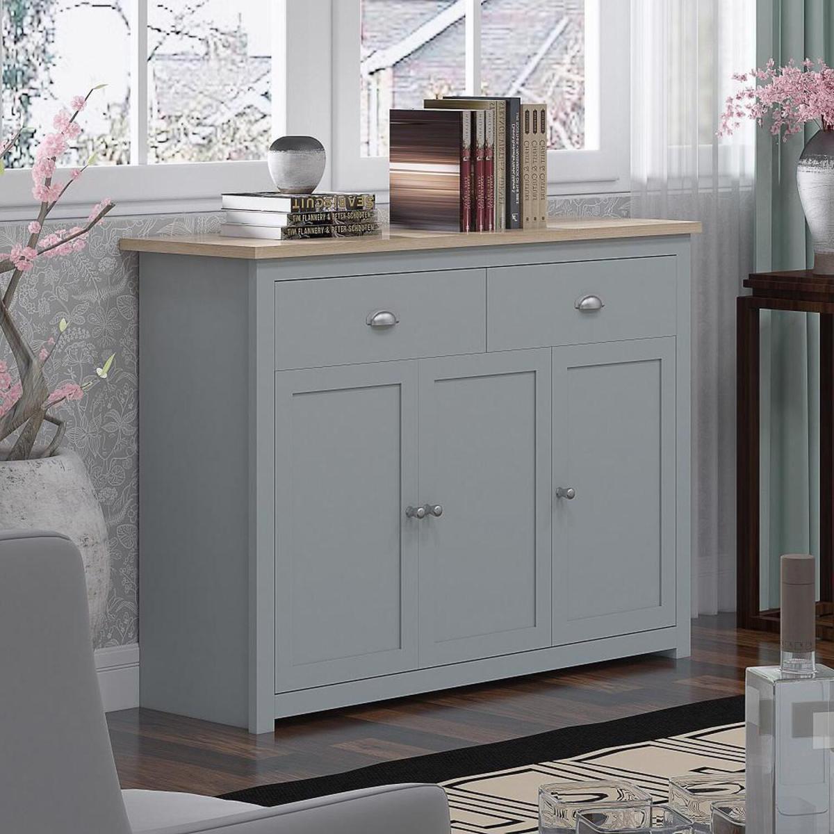 Traditional Large Grey Sideboard - Grey – image 4
