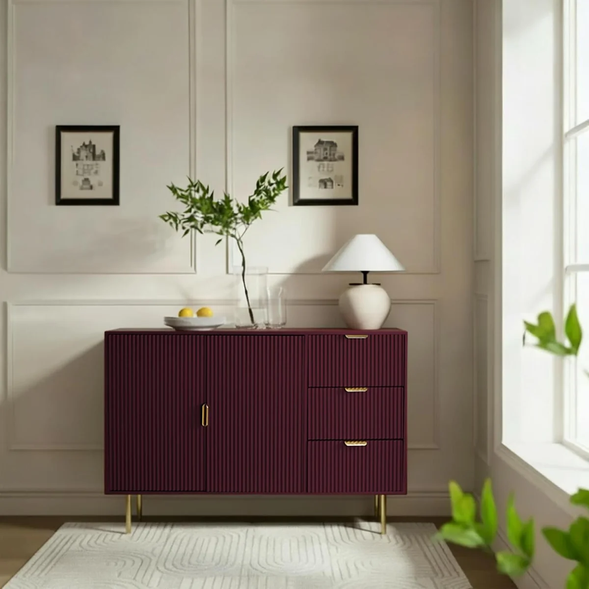 Ribbed Sideboard - Dark Berry / 120cm – image 2