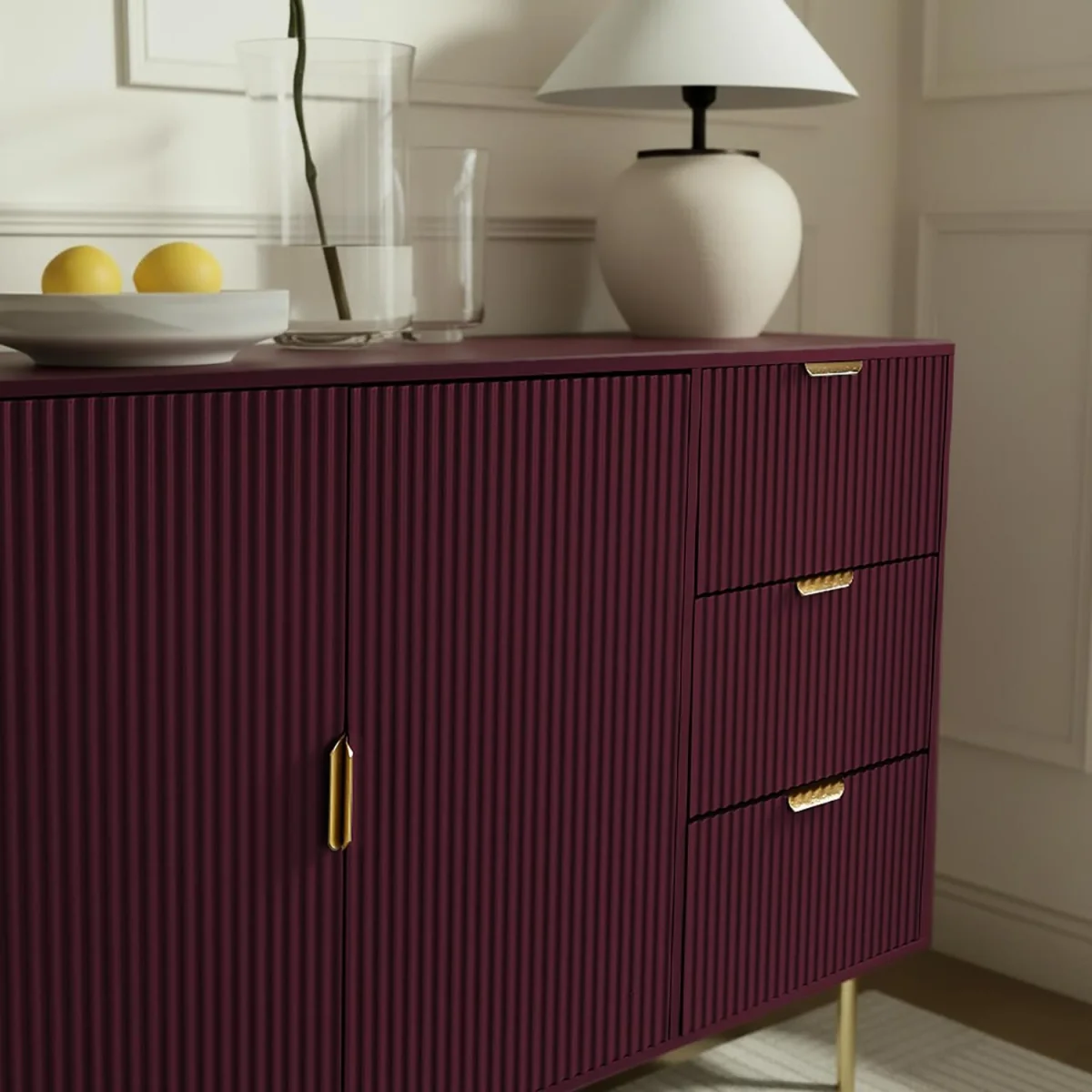 Ribbed Sideboard - Dark Berry / 120cm – image 4