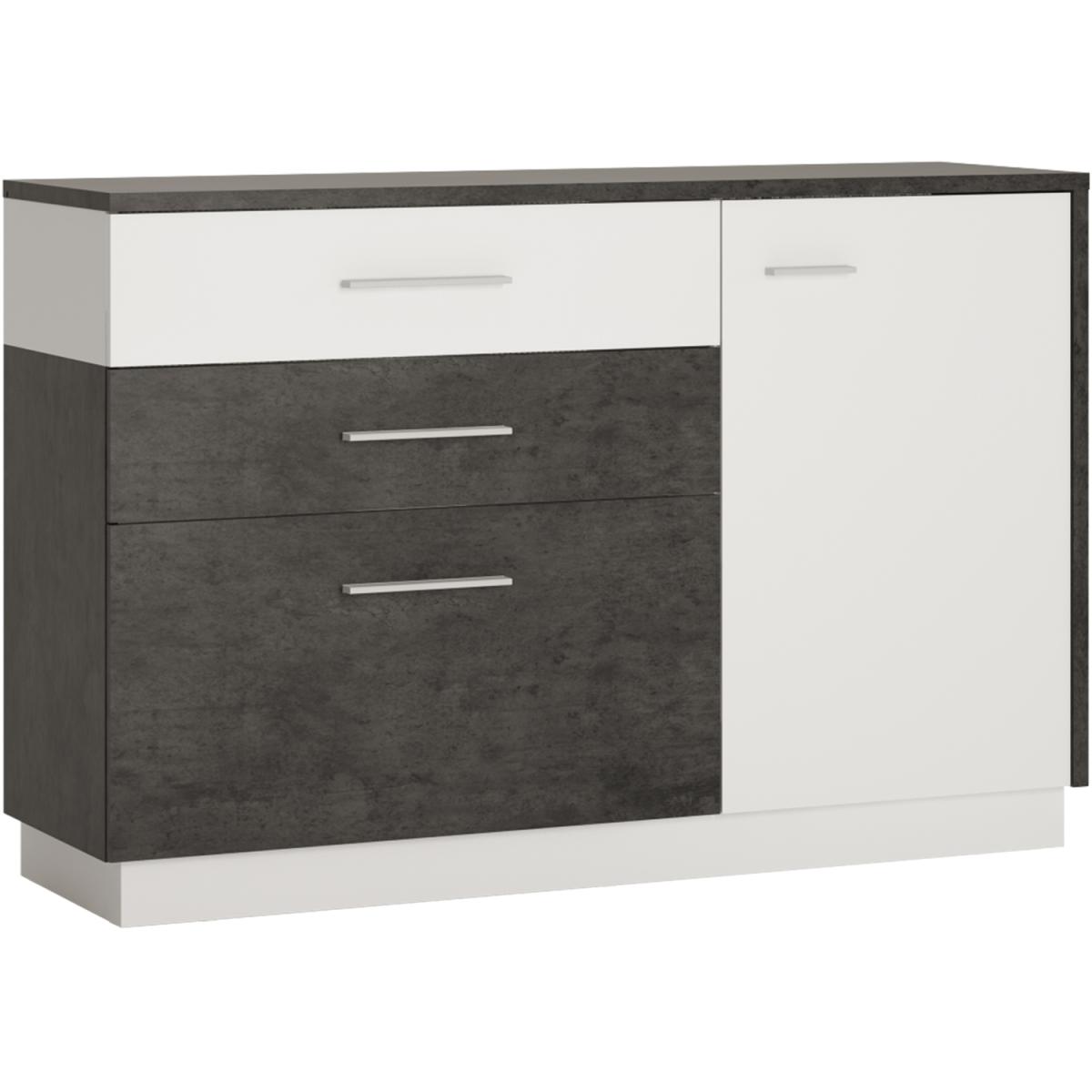 Alabana One Door Two Drawer One Compartment Sideboard - Slate Grey and White – image 2