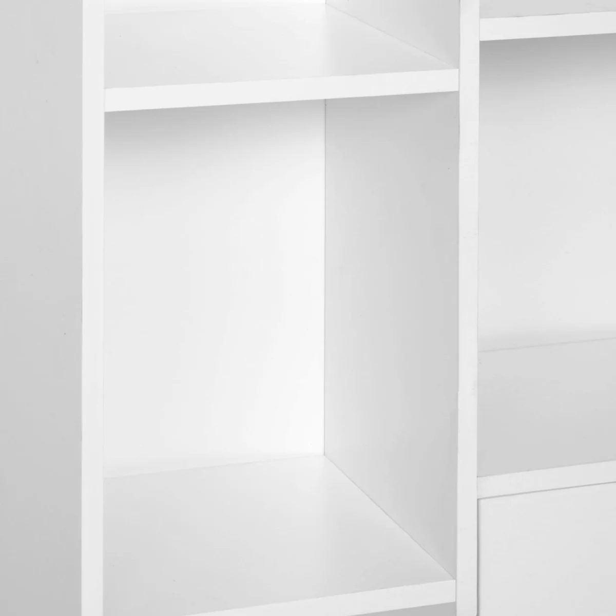 Toralesa Wood White Sideboard Bookcase with 2 Doors and 5 Storage Compartments – image 9