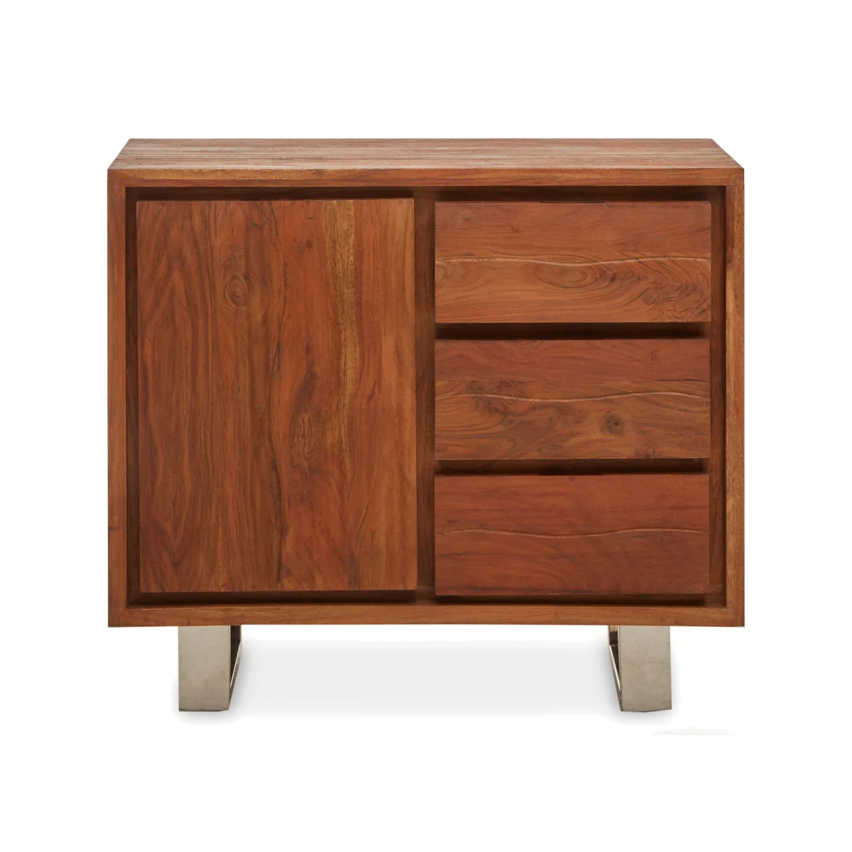 Simla Acacia Wood 1 Door and 3 Drawers Sideboard – image 1