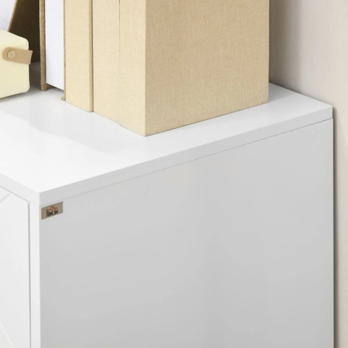 Vifiva White Slim Sideboard with Gold Hairpin Legs, 2 Doors – image 8