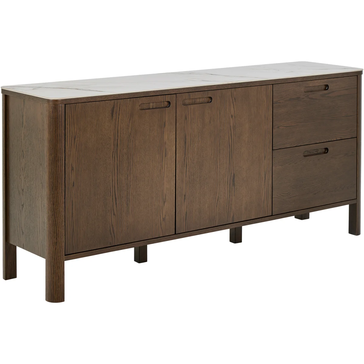 Southampton Sideboard With 2 Doors 2 Drawers and 2 Shelves in Cream Ceramic - Cream Ceramic – image 2