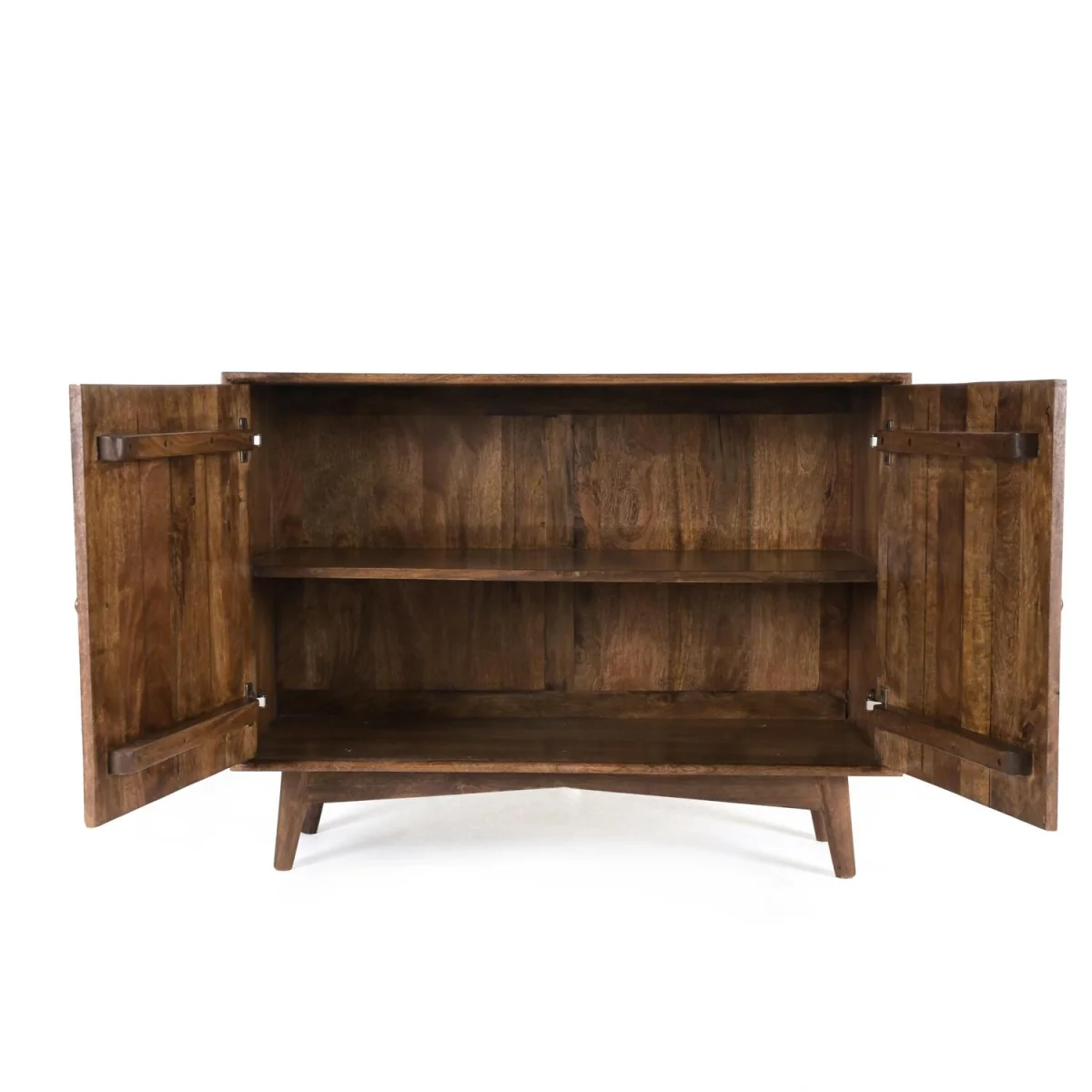 Solid Mango Wood Sideboard Cabinet - Dark Brown – image 2