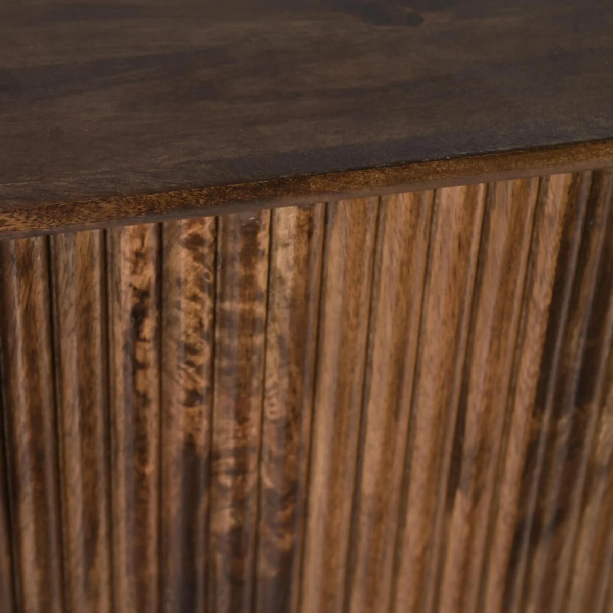Solid Mango Wood Sideboard Cabinet - Dark Brown – image 8