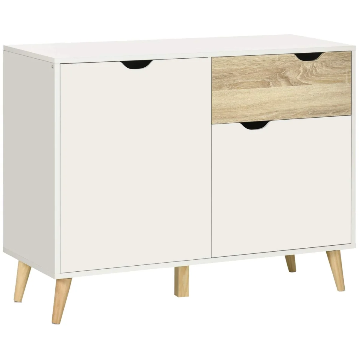 Diha White and Natural Scandi Sideboard - 1 Drawer, 2 Doors – image 2