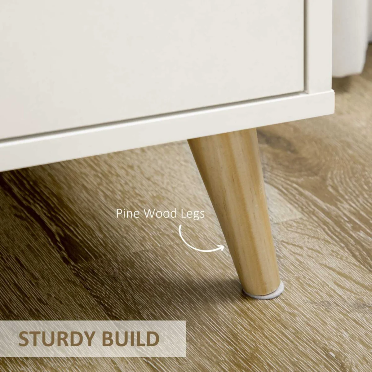 Diha White and Natural Scandi Sideboard - 1 Drawer, 2 Doors – image 6