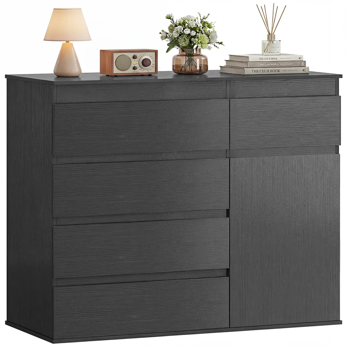 HOMCOM Sideboard Storage Cabinet, Kitchen Cupboard with 5 Drawers - Black – image 2