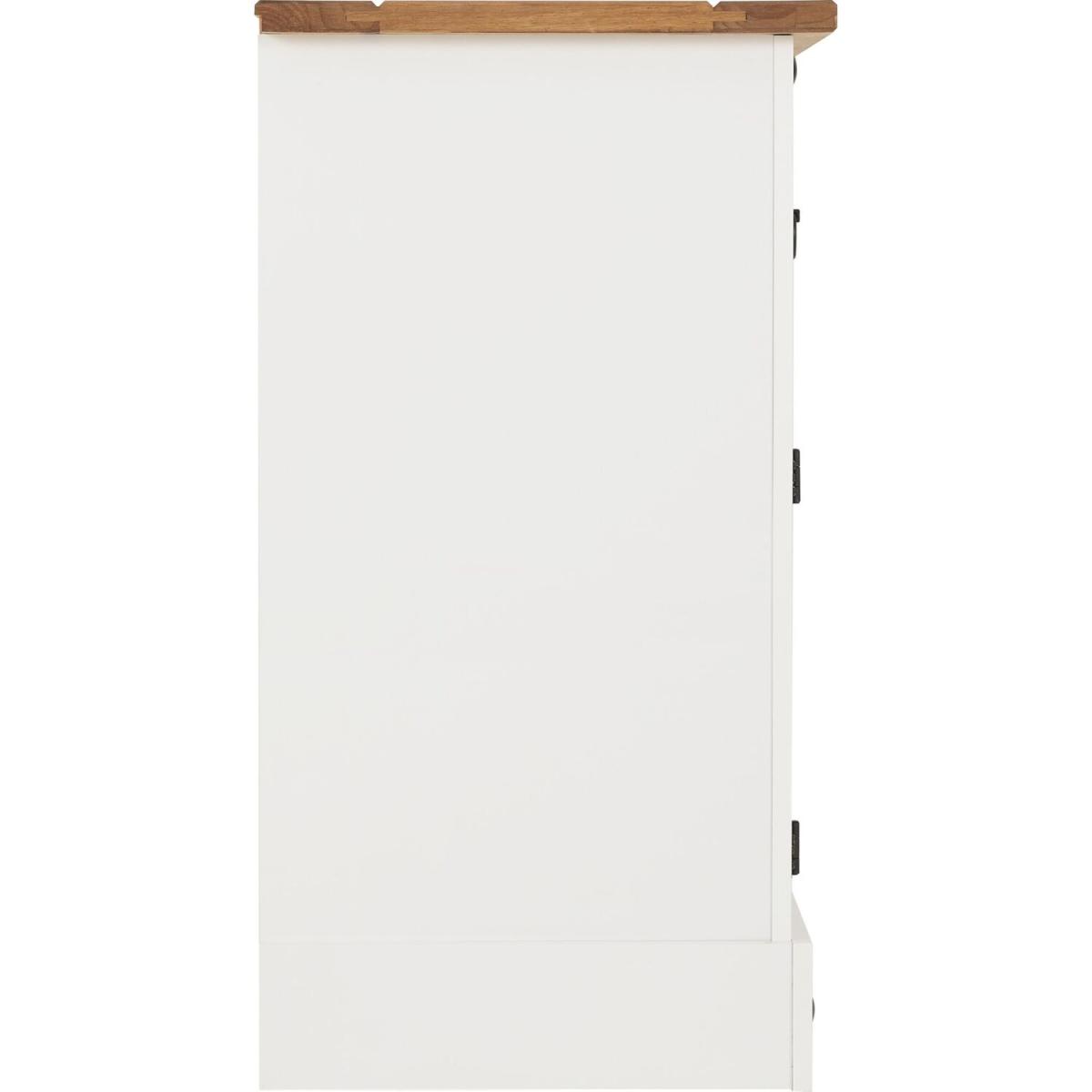 Corona White 1 Door 4 Drawer Sideboard - White and distressed Waxed Pine – image 5
