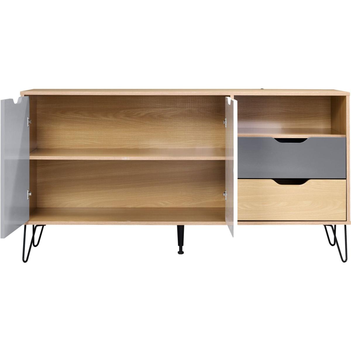 Bergen Two Door Two Drawer Sideboard - Oak white grey – image 2
