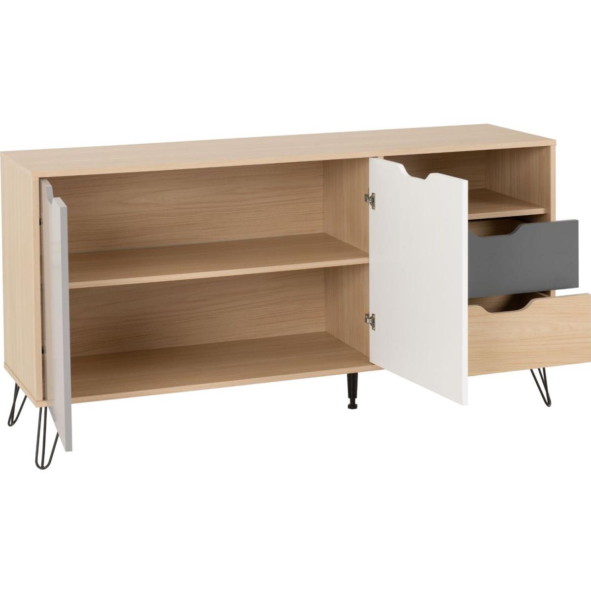 Bergen Two Door Two Drawer Sideboard - Oak white grey – image 4