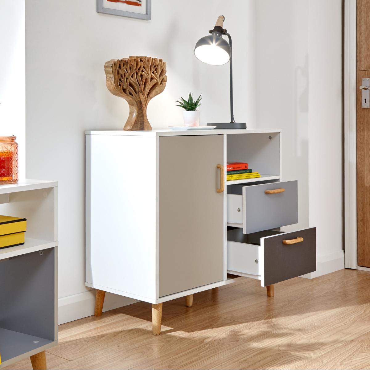 Delta Compact Sideboard - White/Grey Multi – image 5