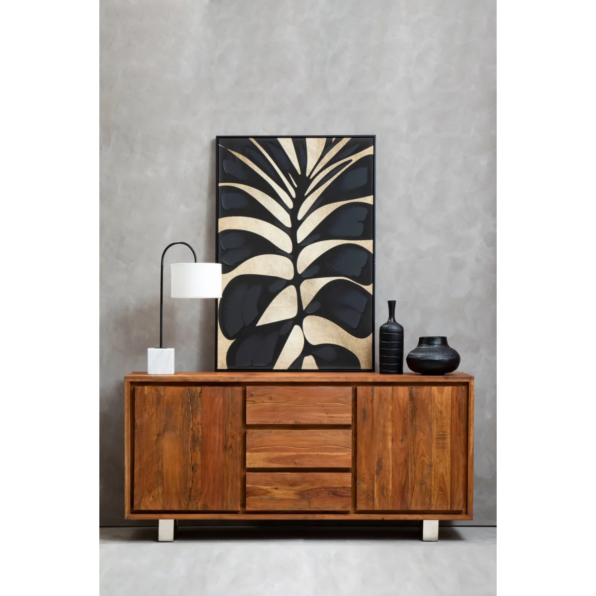 Simla Acacia Wood 2 Doors and 3 Drawers Sideboard – image 3