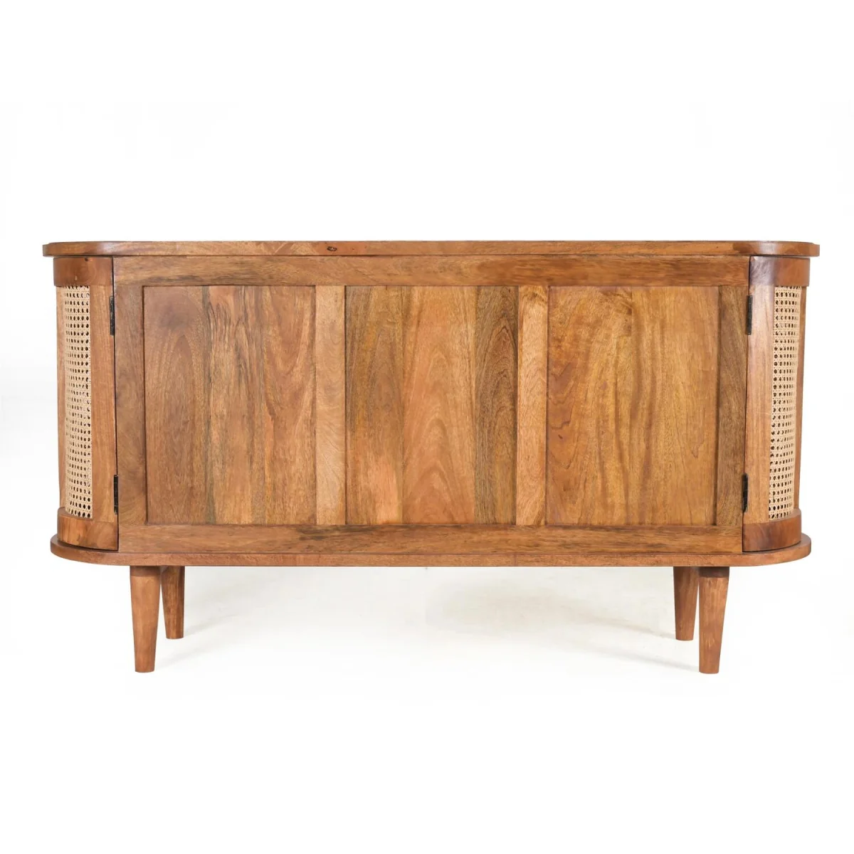 Solid Mango Wood Sideboard Buffet Cabinet with Cane Doors & Drawers - Dark Oak – image 6