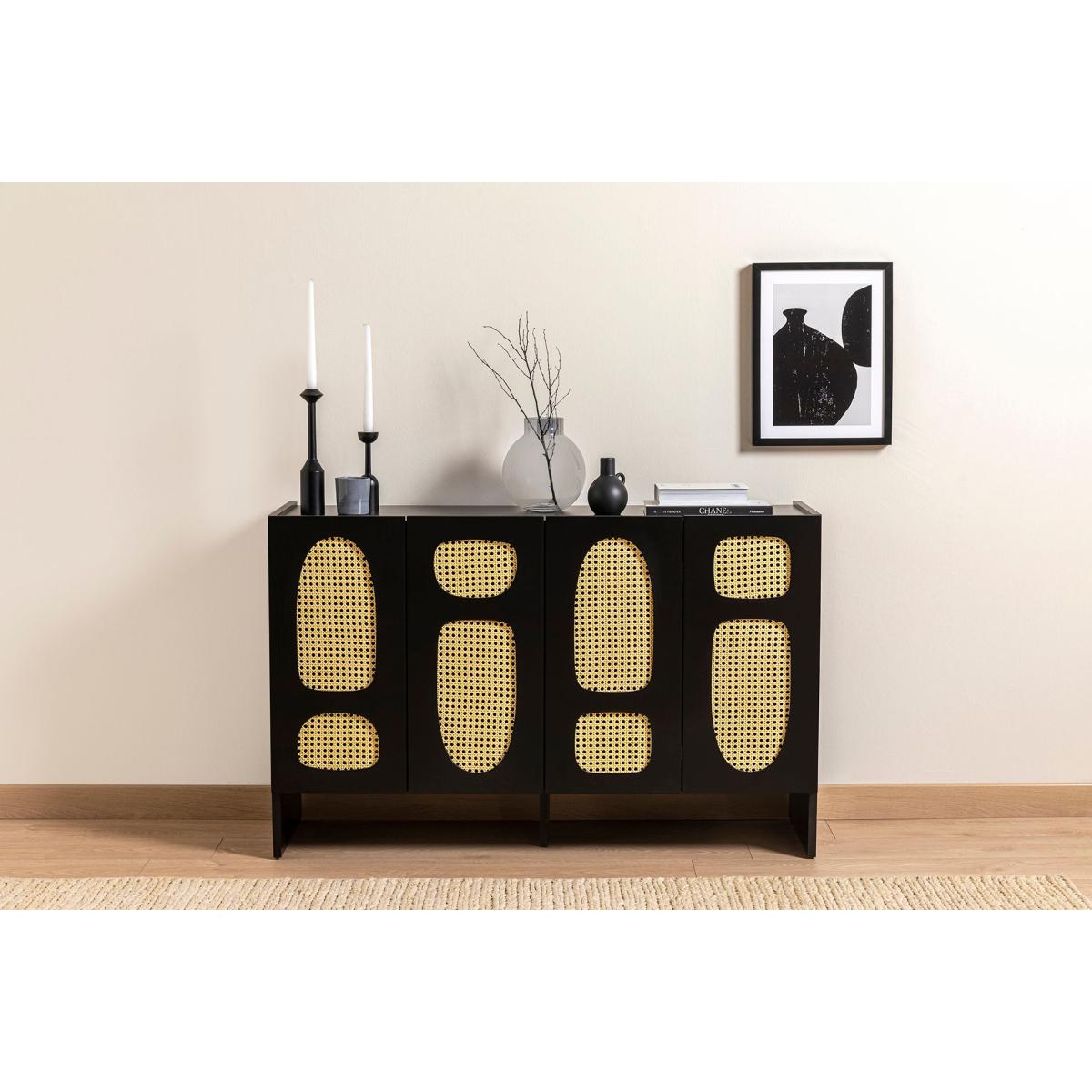 Simona Rattan Sideboard, Black – image 2