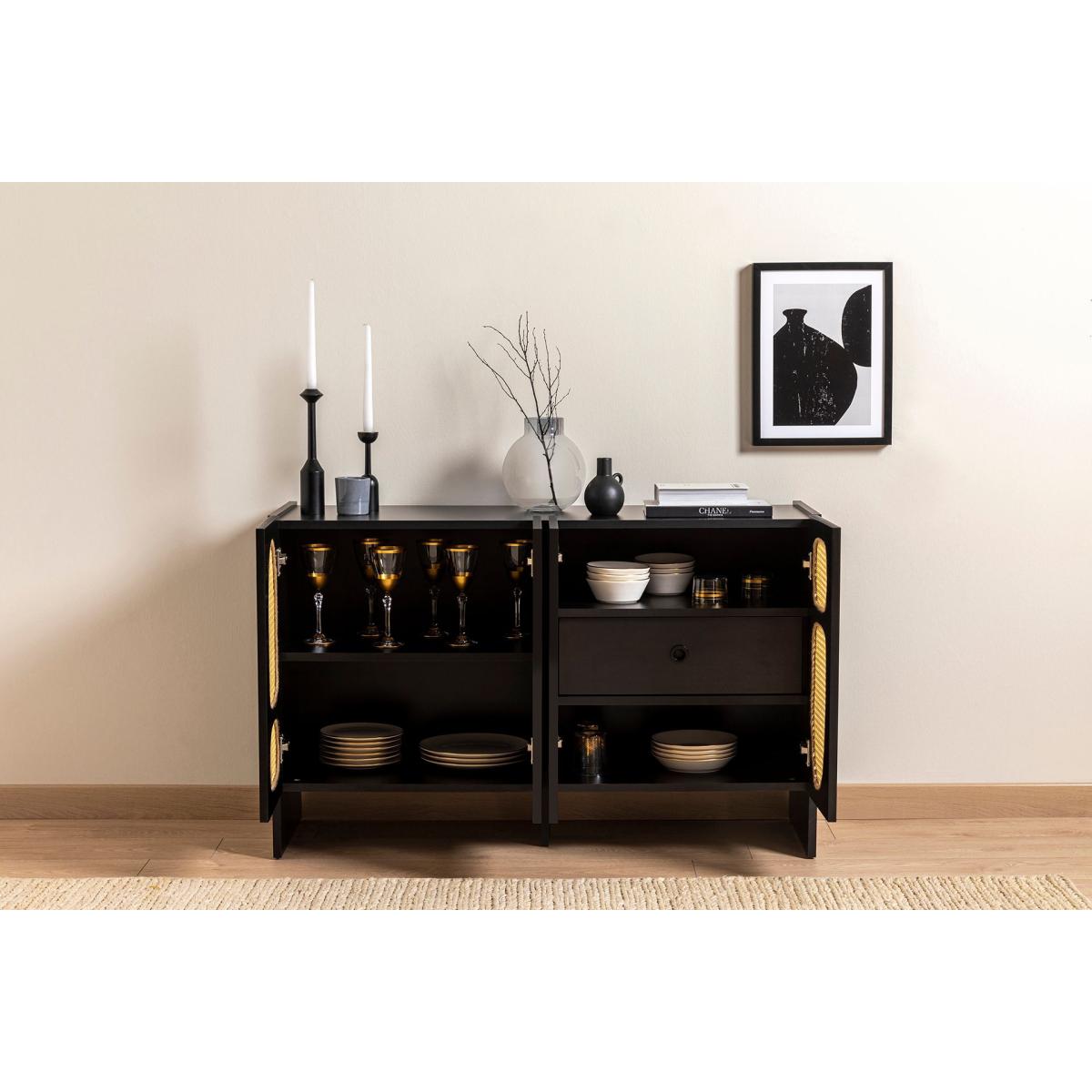 Simona Rattan Sideboard, Black – image 4
