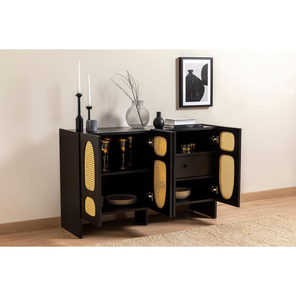 Simona Rattan Sideboard, Black – image 5
