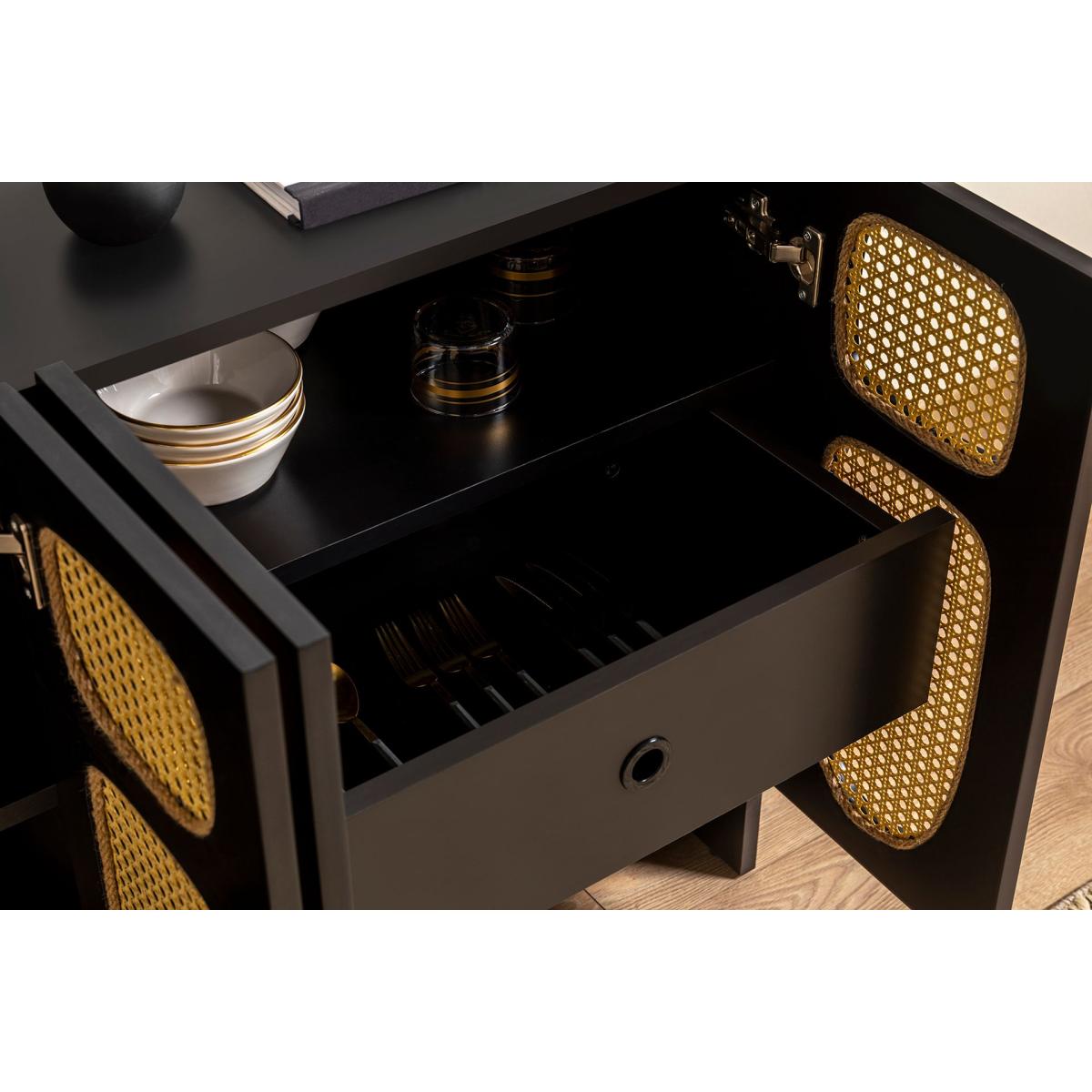 Simona Rattan Sideboard, Black – image 7