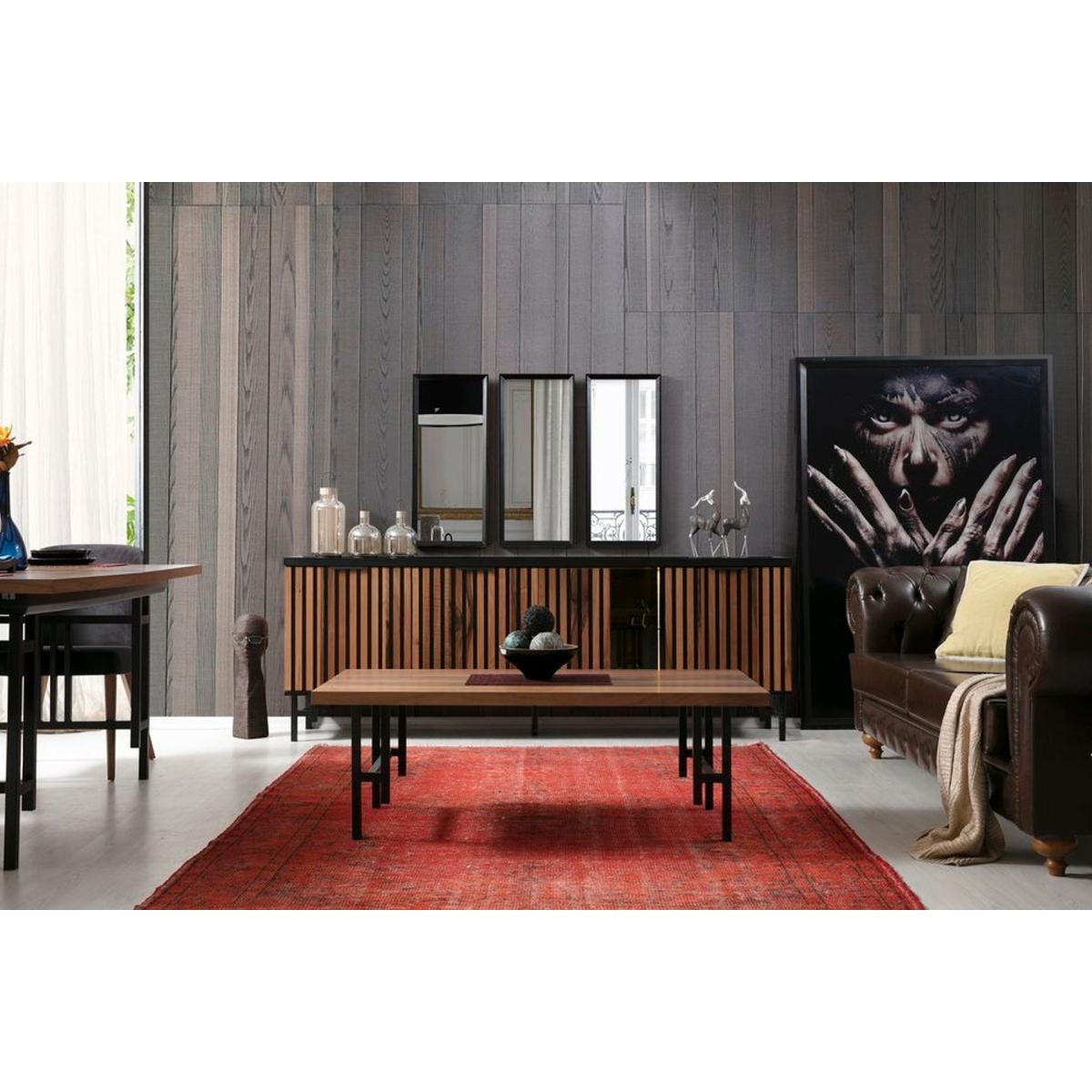 Zafira Sideboard, Dark Wood & Black – image 2