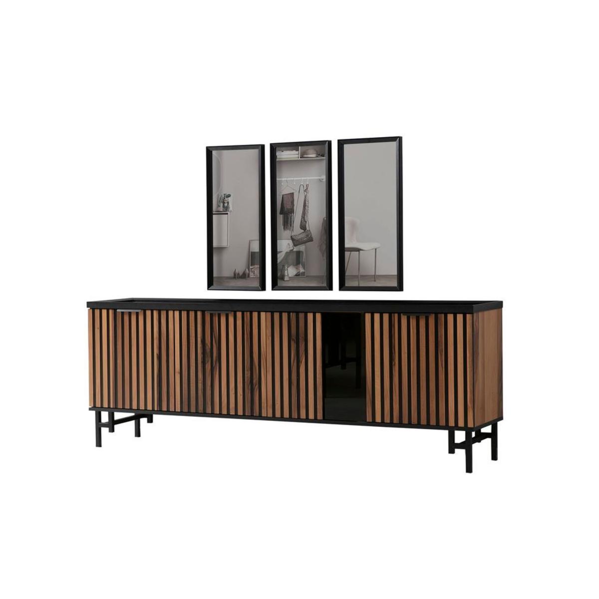 Zafira Sideboard, Dark Wood & Black – image 3