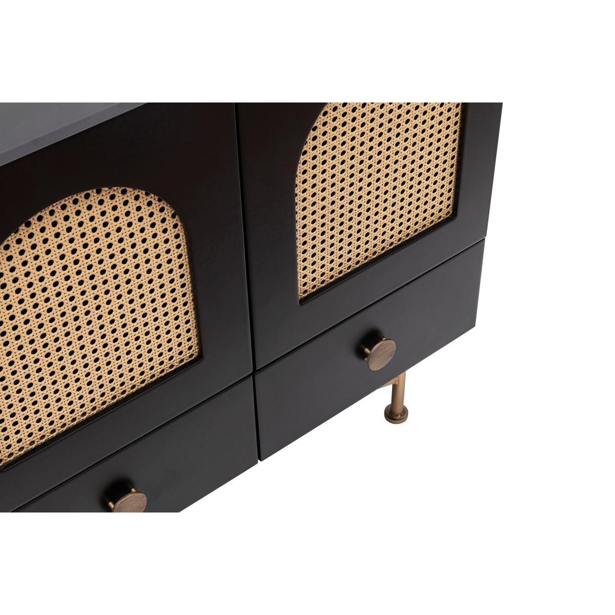 Cliff Rattan Sideboard, Black & Brass – image 12