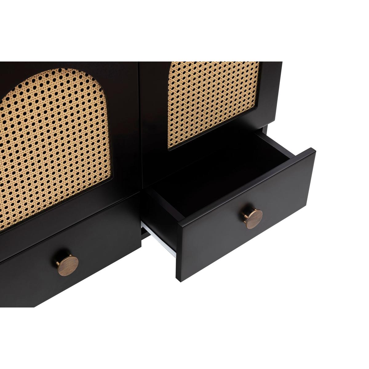 Cliff Rattan Sideboard, Black & Brass – image 13